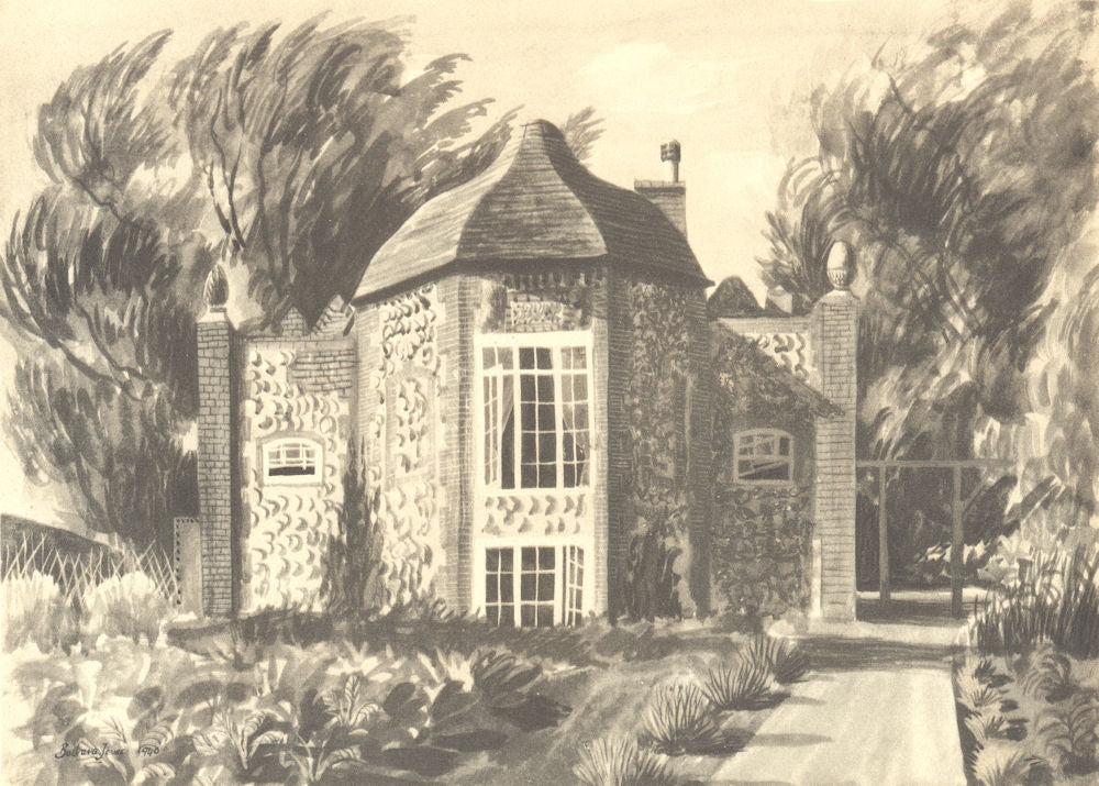 CHIEVELEY. Hop Castle. Berkshire. By Barbara Jones 1946 old vintage print